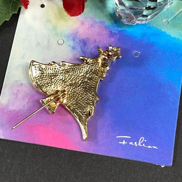 Christmas Tree Lapel Pin Gold Star Brooch Badge Pin Accessories Jewelry Gift - Picture 3 of 5